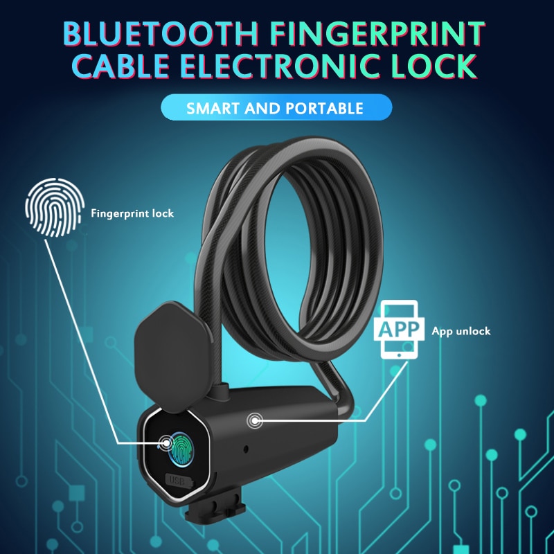 Bluetooth Steel Rope Fingerprint Lock Anti-theft Anti-shear...