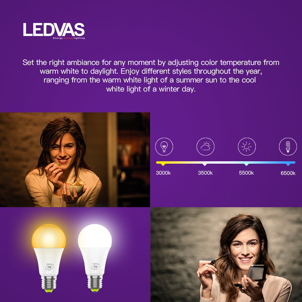 LEDVAS-Wireless-Smart-Light-Bulb-LED-7W-RGB-Magic-Light-E27-Color-desk-lamp-Light-Bulb-3