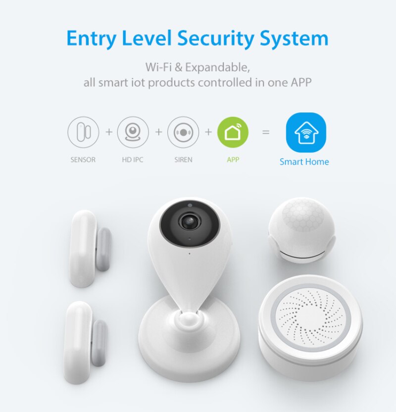 NEW Alarm Systems Security Home WIFI Smart Home Video Alarm Kit 720P Cameras 3 Sensors 1 Siren Alarm SmartLife TUYA APP Control