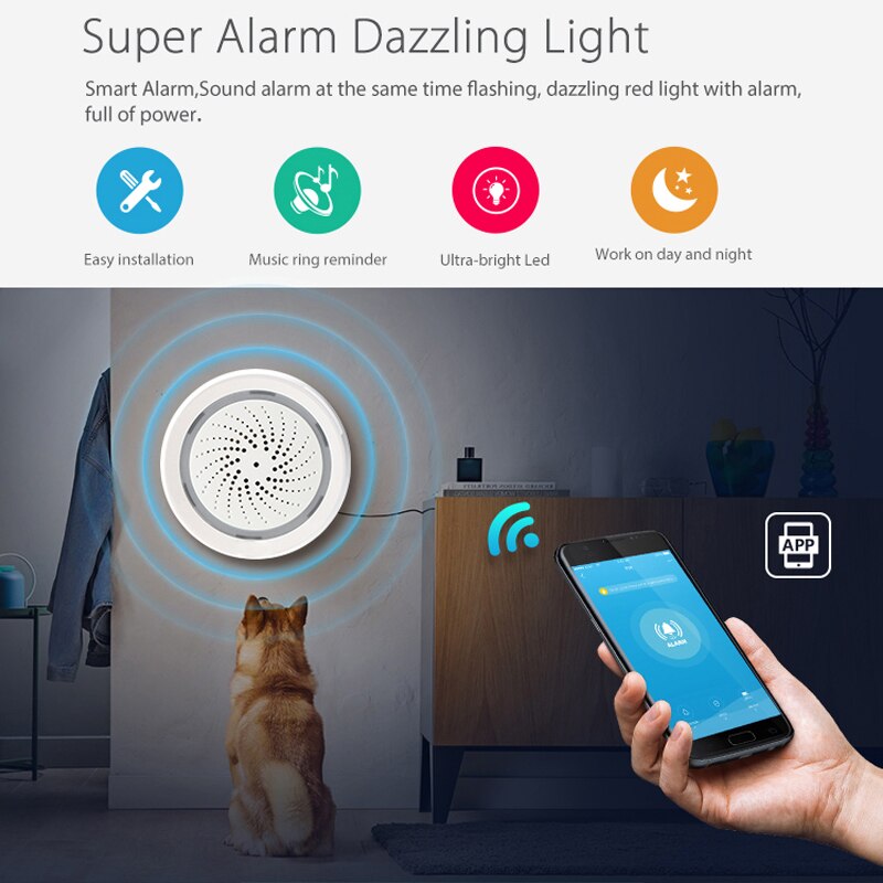 Tuya-WiFi-Alarm-Siren-100dB-with-Temperature-and-Humidity-Sensor-Strobe-Light-Alerts-for-Smart-Home-4